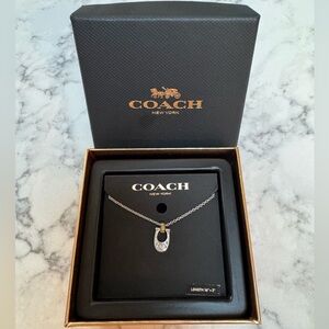 COACH Horseshoe Pave Signature Necklace - New in Box $115